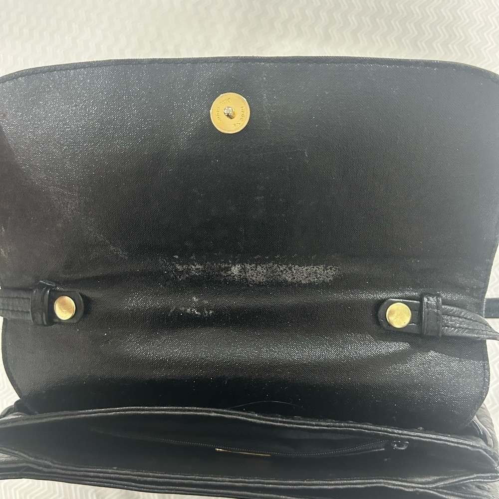 Giani Bernini Ostritch Leather Satchel with Gold Accent - Picture 5 of 12